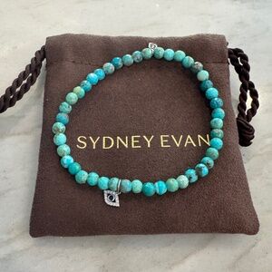 Sydney Evan Turquoise Bracelet w/ 14K white gold & diamond evil eye charm
